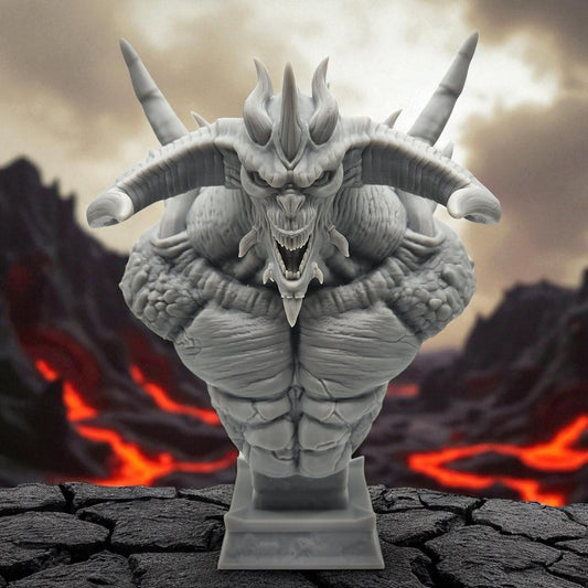 Diablo - Lord of Terror 3D Resin Bust: Unpainted Fan Art (6.5 Inch)