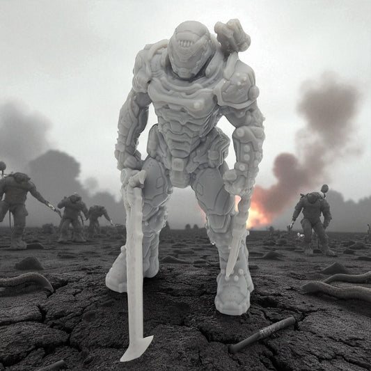 Doom Slayer 3D Resin Figurine: Unpainted Fan Art (2 Inch)