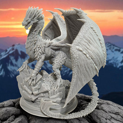 Brazatul Dragon - Unpainted 3D Resin Figurine for Hobby Painters & Collectors (6 Inch)