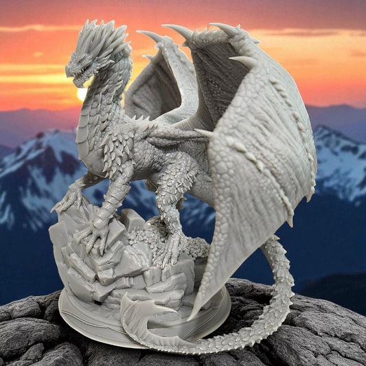 Brazatul Dragon - Unpainted 3D Resin Figurine for Hobby Painters & Collectors (6 Inch)