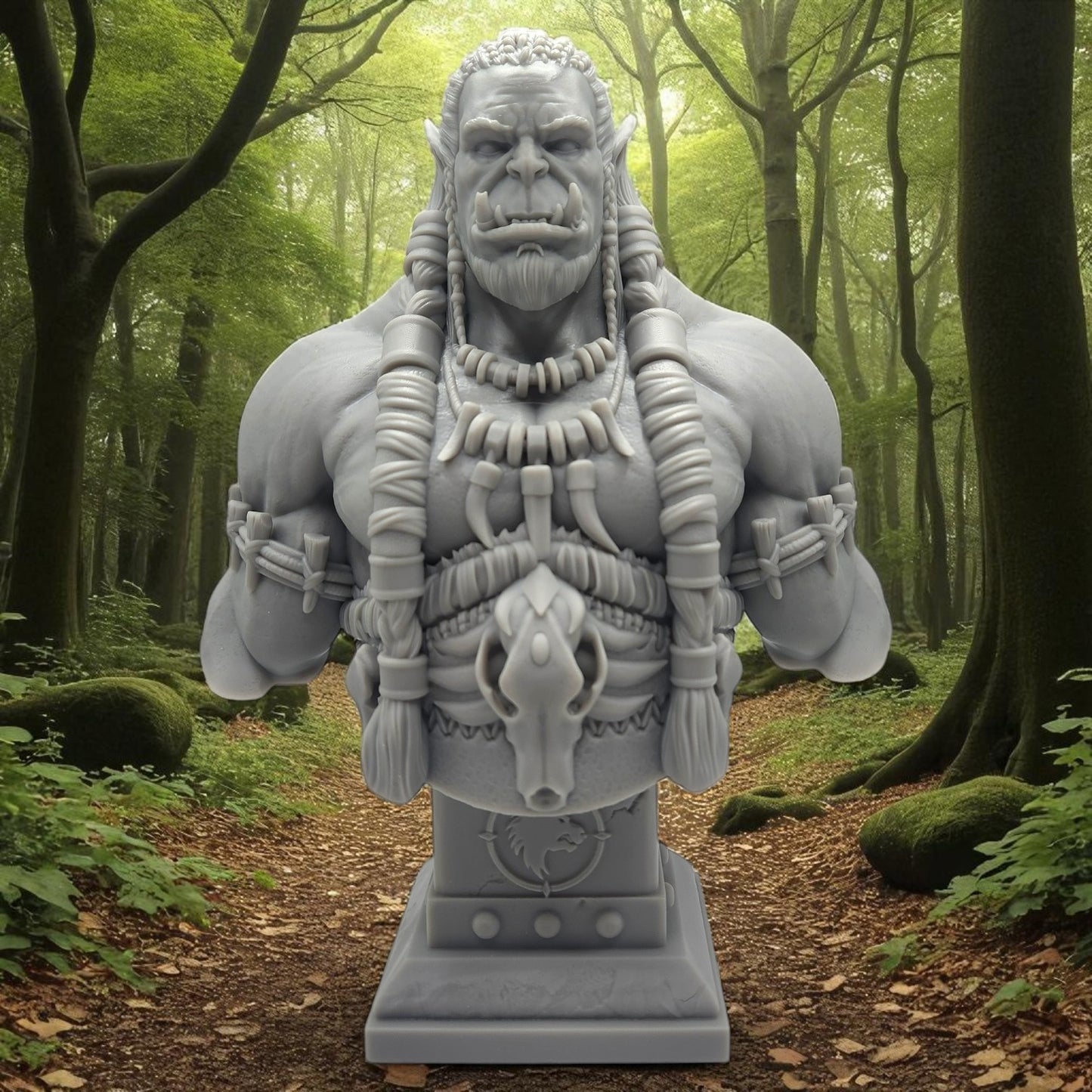 Durotan - Warcraft 3D Resin Bust: Unpainted Fan Art (7.5 Inch)