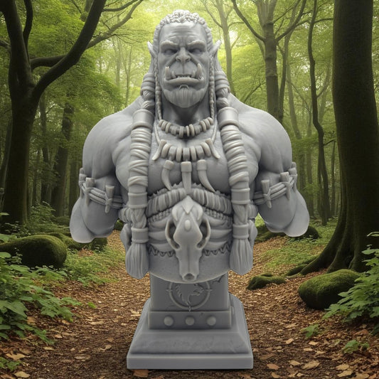 Durotan - Warcraft 3D Resin Bust: Unpainted Fan Art (7.5 Inch)