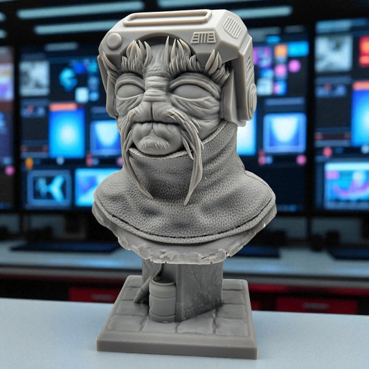 Babu Frik - Star Wars 3D Resin Bust: Unpainted Fan Art (6.5 Inch)